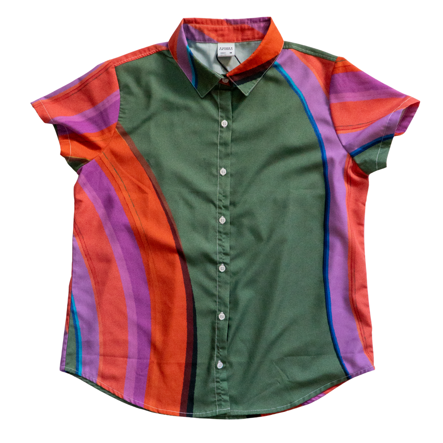 Doin' My Healin' Short Sleeve Button Up in Moss Green