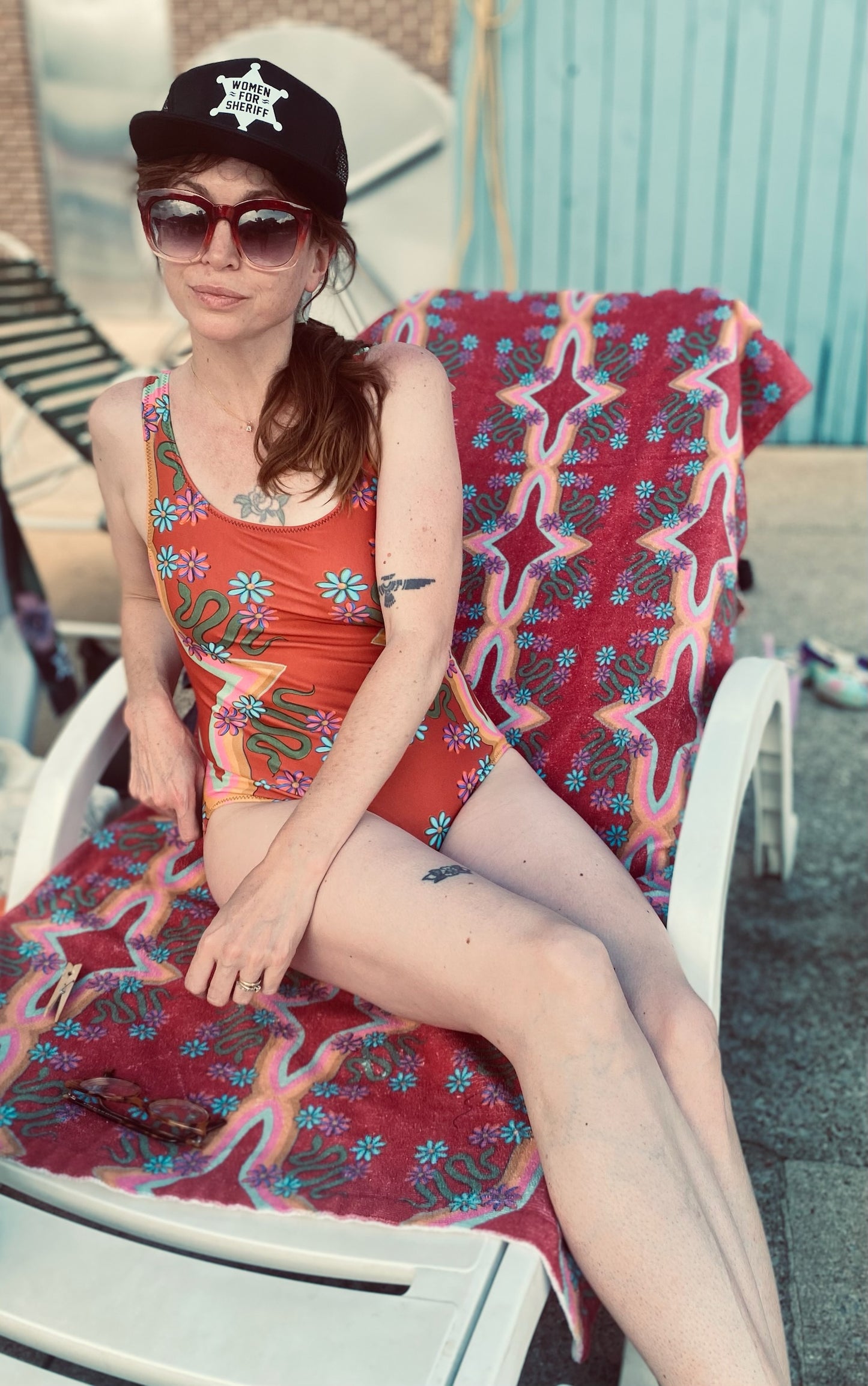 Snake in the Bed (Black) One-Piece Swimsuit
