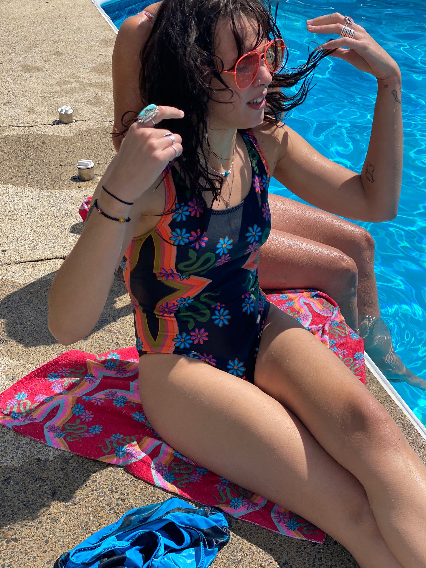 Snake in the Bed (Black) One-Piece Swimsuit