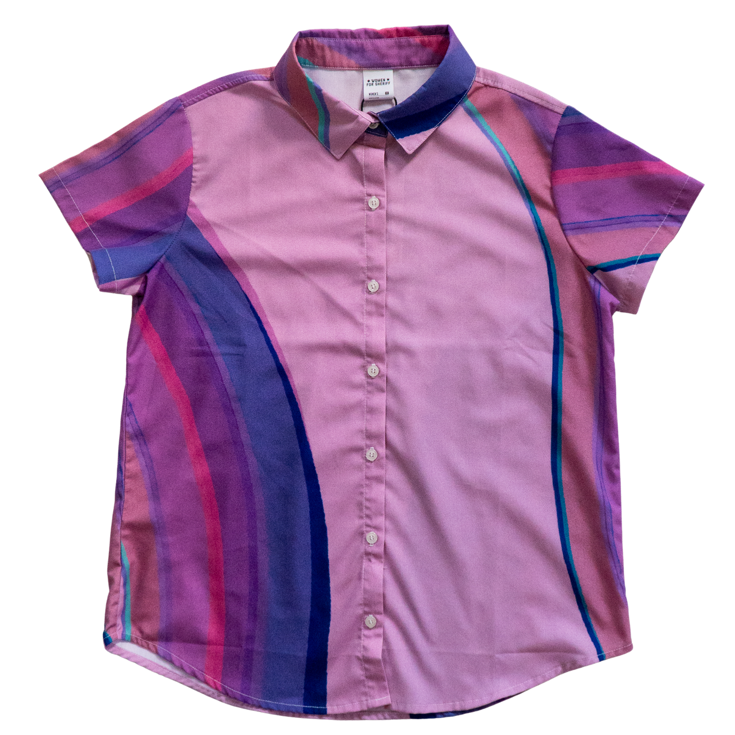 Doin' My Healin' Short Sleeve Button Up in Lilac