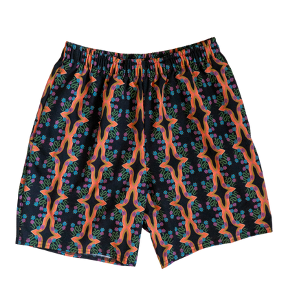 Snake in the Bed (Black) Swim Trunks