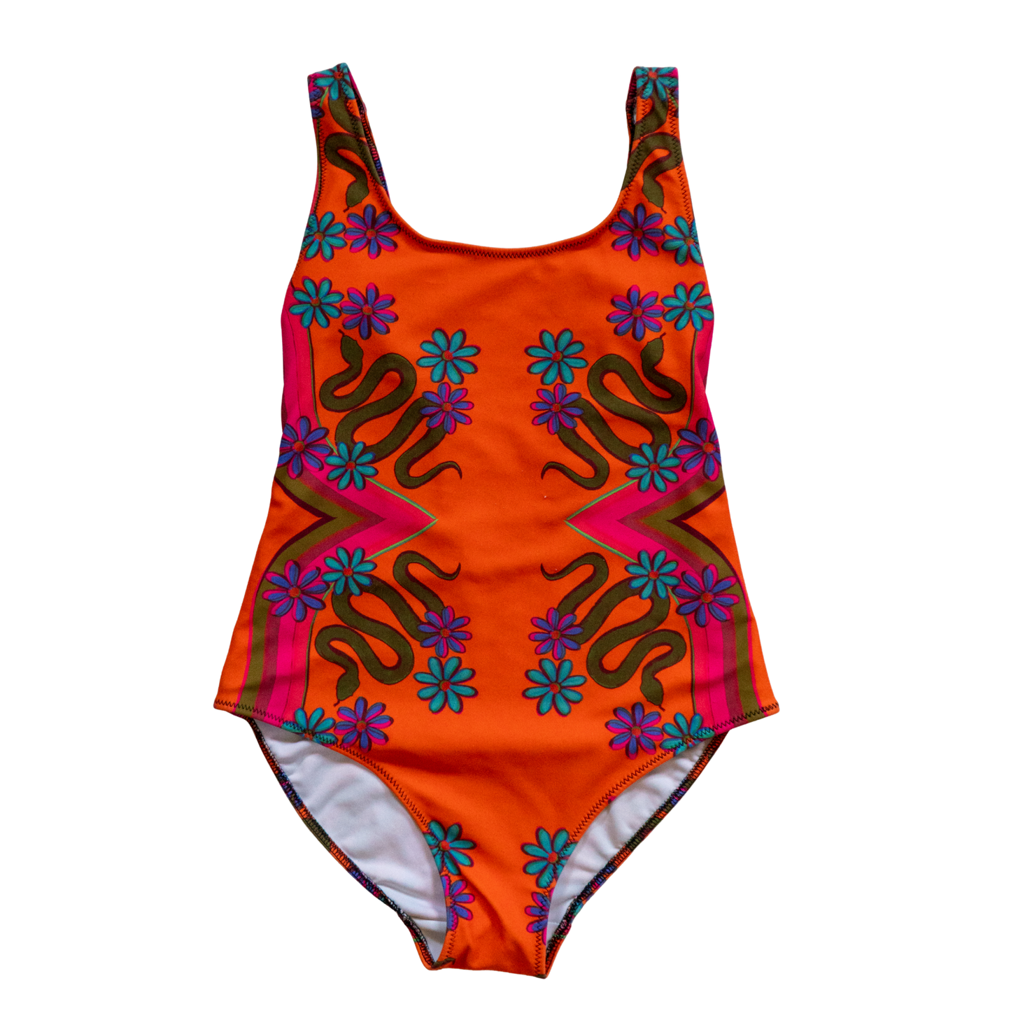 Snake in the Bed (Tangerine) One-Piece Swimsuit