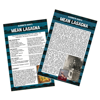 Mean Lasagna Recipe Card